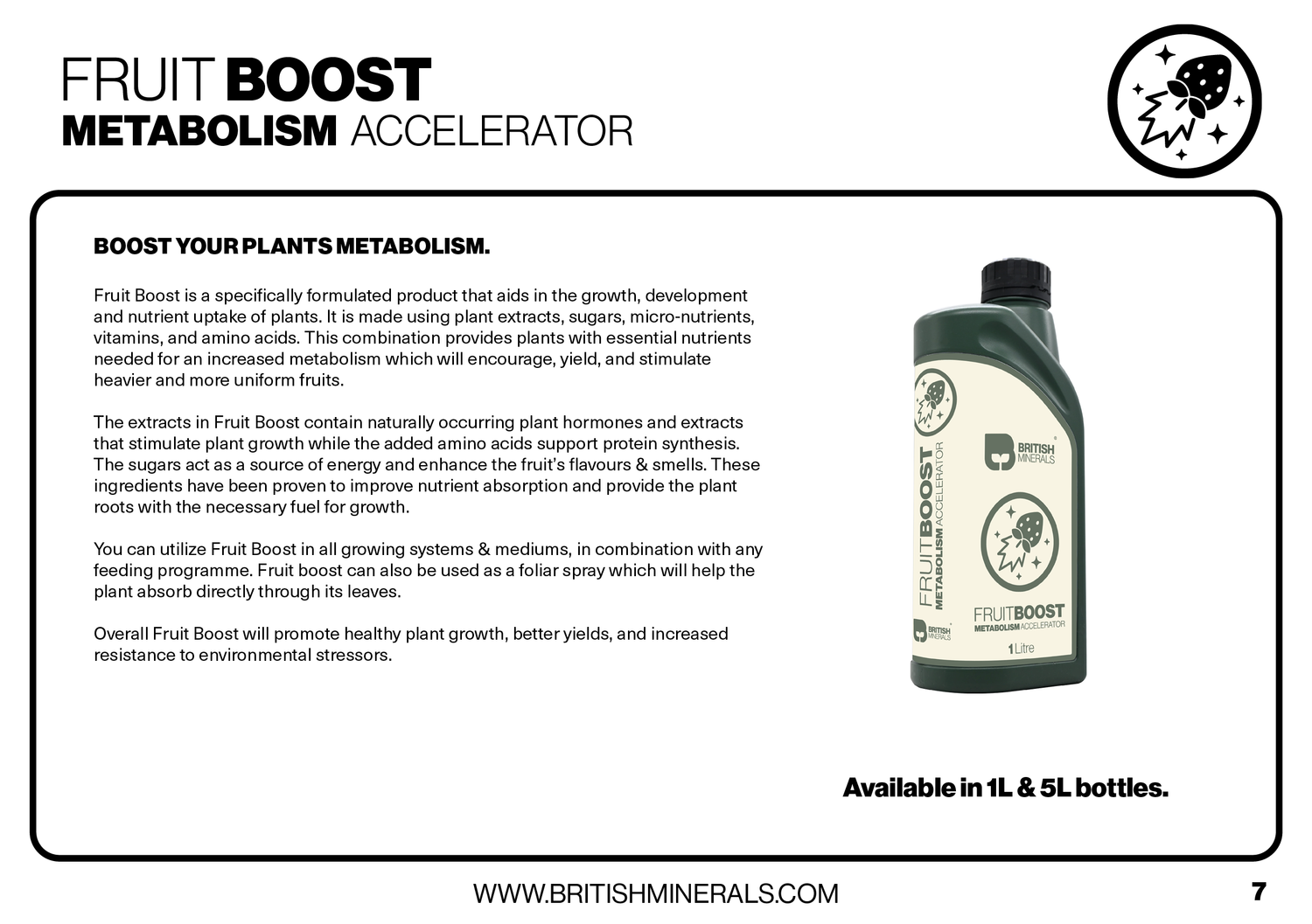 British Minerals  FRUIT BOOST METABOLISM ACCELERATOR 1 Litre