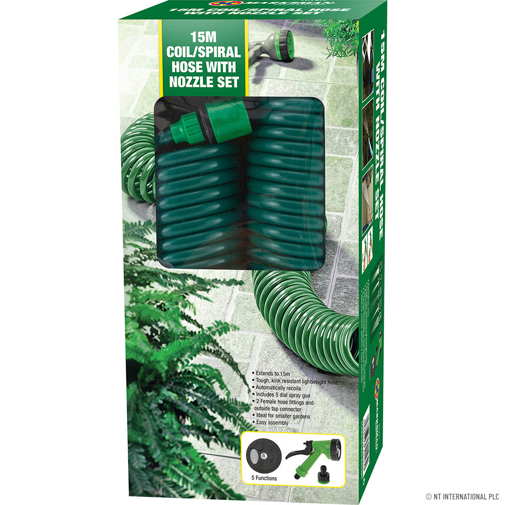 15m Coil HosePipe & Nozzel Set